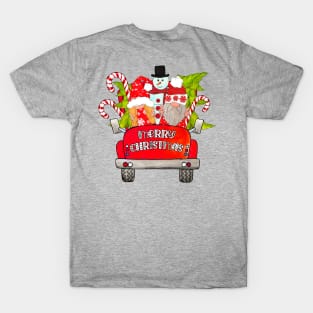 Christmas Truck with Gnomes T-Shirt